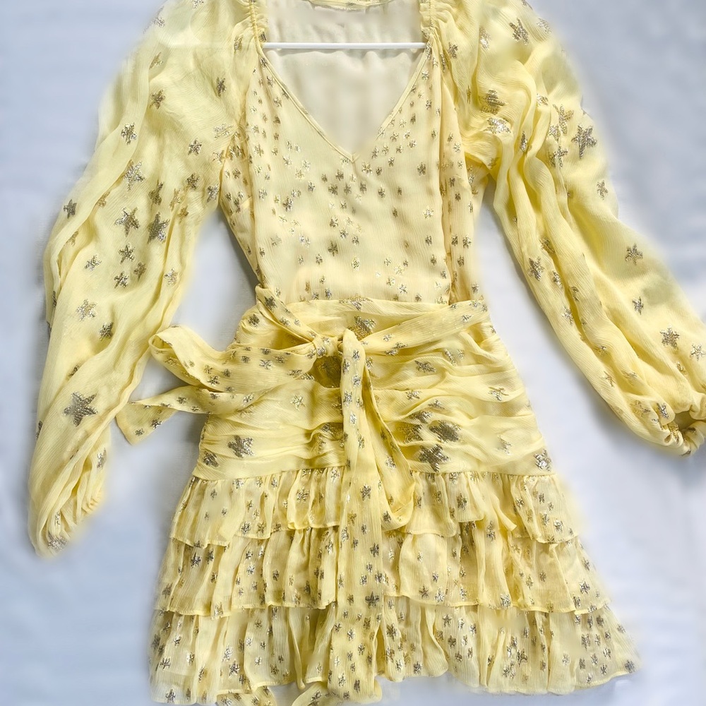 LoveShackFancy Tiered Ruffle Chiffon Mini Dress – Size 0 - Picture 6 of 11